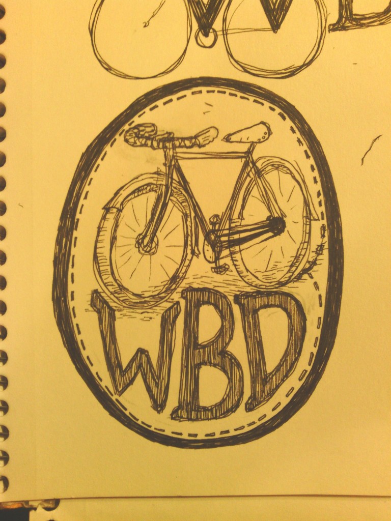 Within Biking Distance possible logo - road bike drawing