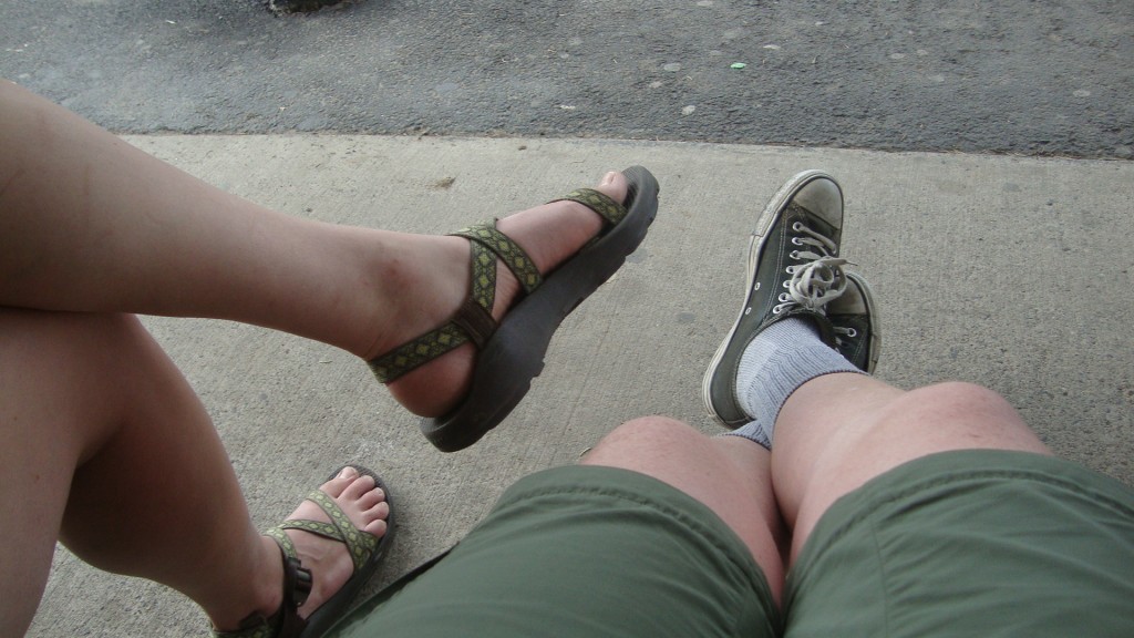 sittin on our butts, giving our knees a break in pomeroy