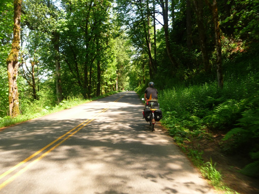 bicycle in the historic columbia river hwy