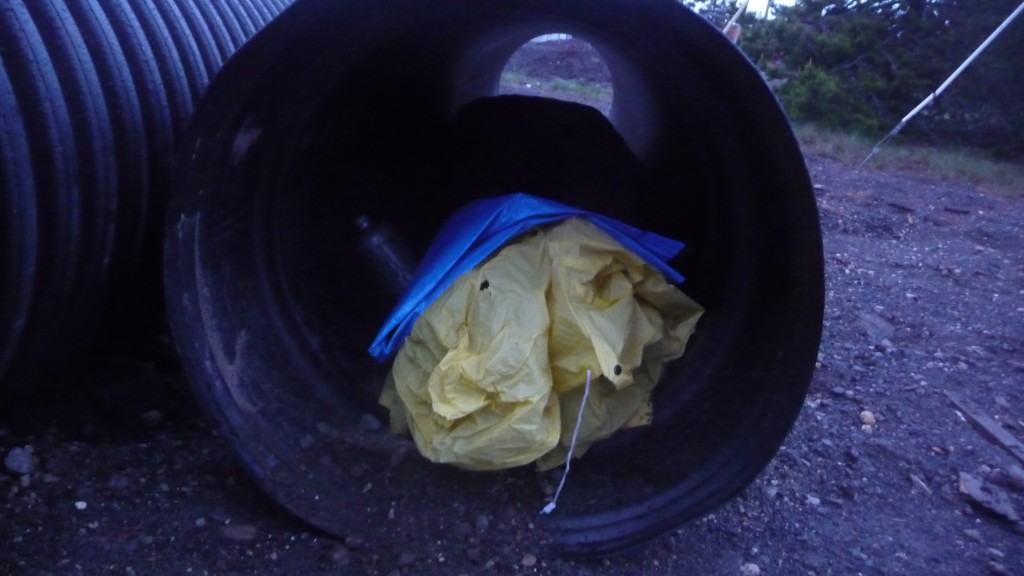 Tube, sweet tube. Beef's house is wrapped up in tarps for warmth.
