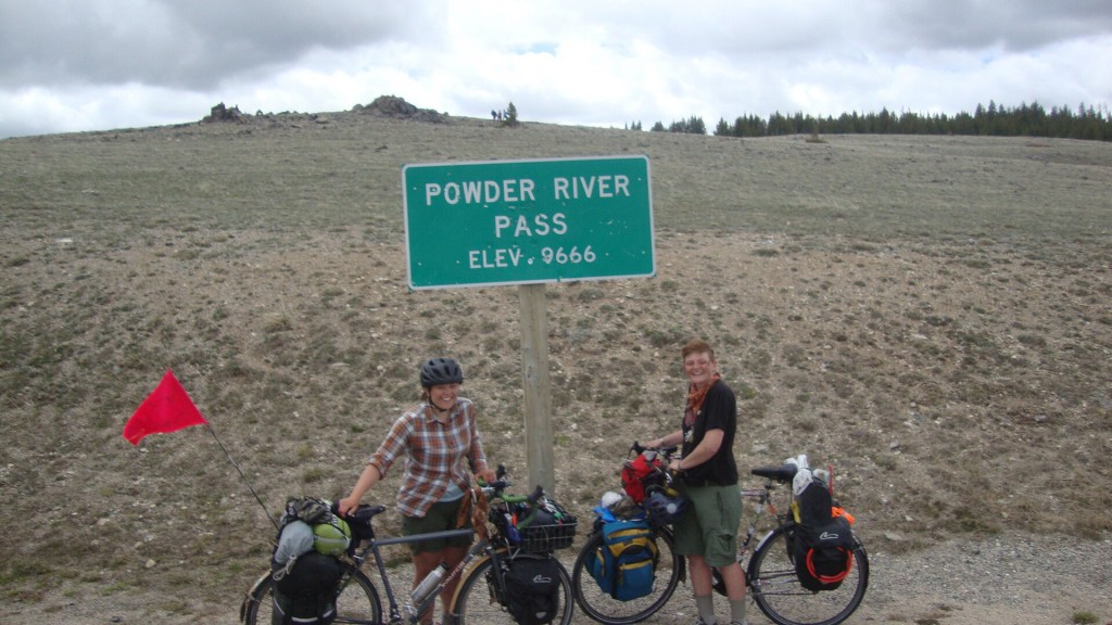 Haley and Lizz at the top of powder River pass wyoming