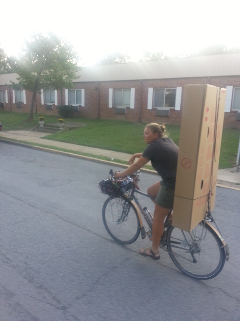 riding with a box